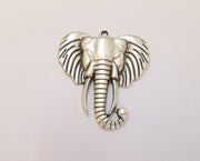 Elephant Pendant Antique Silver Plated Pendant (54x47mm)  G23156