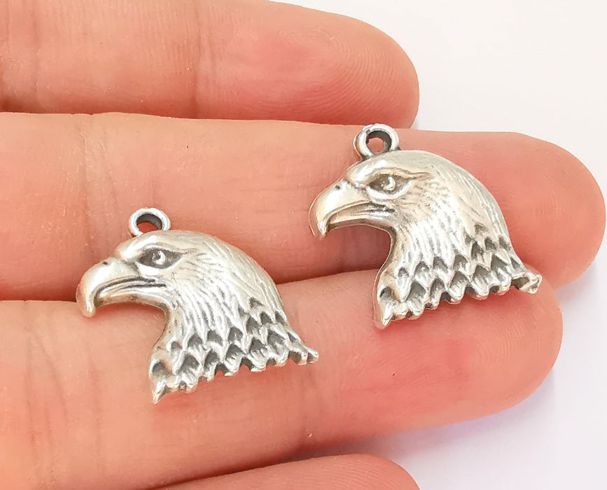 2 Eagle Charms Antique Silver Plated Charms (22x18mm) G23163