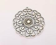 2 Silver Charms Antique Silver Plated Charms (46x42mm) G23175