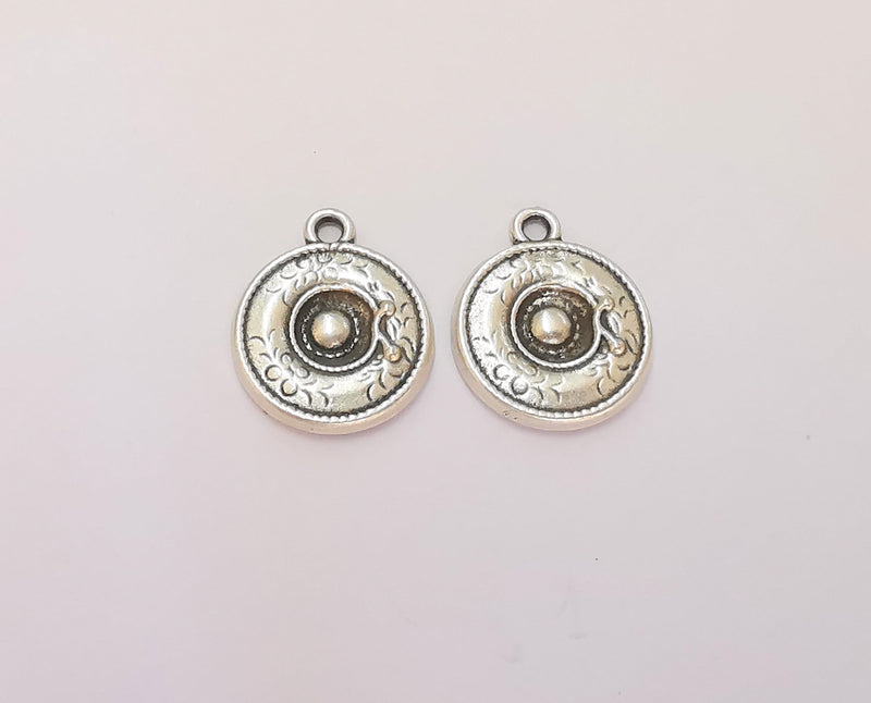 10 Silver Charms Antique Silver Plated Charms (19x16mm)  G23178