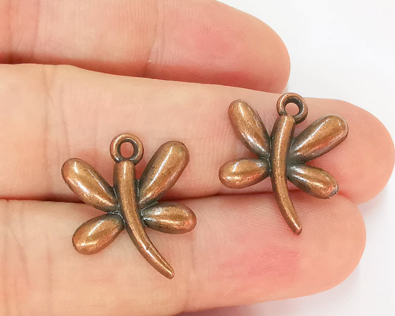 5 Butterfly Charms Antique Copper Plated Charm (21x19mm) G24473