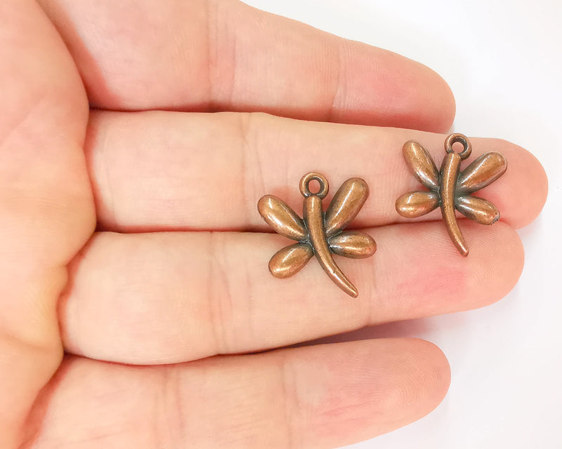 5 Butterfly Charms Antique Copper Plated Charm (21x19mm) G24473