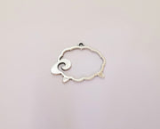 4 Sheep Charms Antique Silver Plated Charms (35x27mm)  G23201