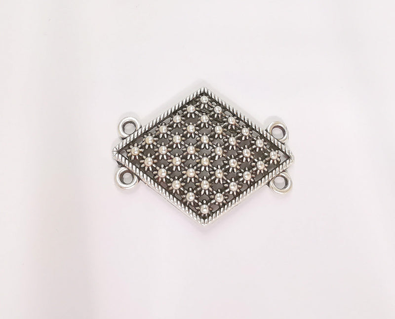4 Silver Connector Charms Antique Silver Plated Charms (35x27mm)  G23214