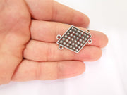 4 Silver Connector Charms Antique Silver Plated Charms (35x27mm)  G23214
