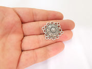 4 Silver Connector Charms Antique Silver Plated Charms (28x26mm)  G23215