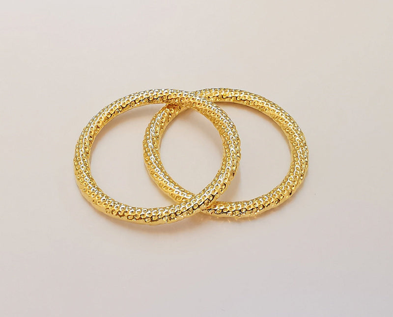 2 Circle Findings 24k Shiny Gold Plated Circle Findings (29 mm)  G22843