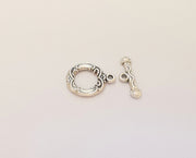 Silver Toggle Clasps 10 sets Antique Silver Plated Toggle Clasp Findings 17x13mm+17x6mm  G23222