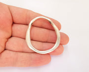 2 Circle Connector Antique Silver Plated Charms (49x45mm) G23225
