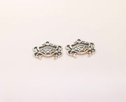 10  Crab Charms Antique Silver Plated Charms (19x15mm)  G23226