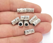 10 Silver Tube Beads Antique Silver Plated Beads (12x6mm)  G23230