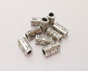 10 Silver Tube Beads Antique Silver Plated Beads (12x6mm)  G23230