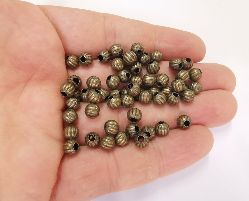 20 Antique Bronze Round Beads Antique Bronze Plated Beads (6mm) G23235