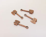 10 Axe Charms Double Sided Antique Copper Plated Charms (24x9mm)  G23236