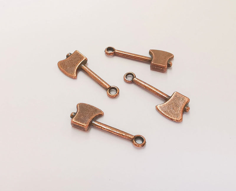 10 Axe Charms Double Sided Antique Copper Plated Charms (24x9mm)  G23236
