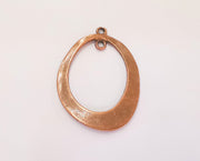 2 Oval Charms Connector Antique Copper Plated Charms (49x34mm)  G23242
