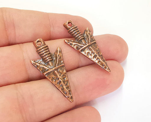 4 Arrowhead Charms Antique Copper Plated Charms (34x16mm)  G23243