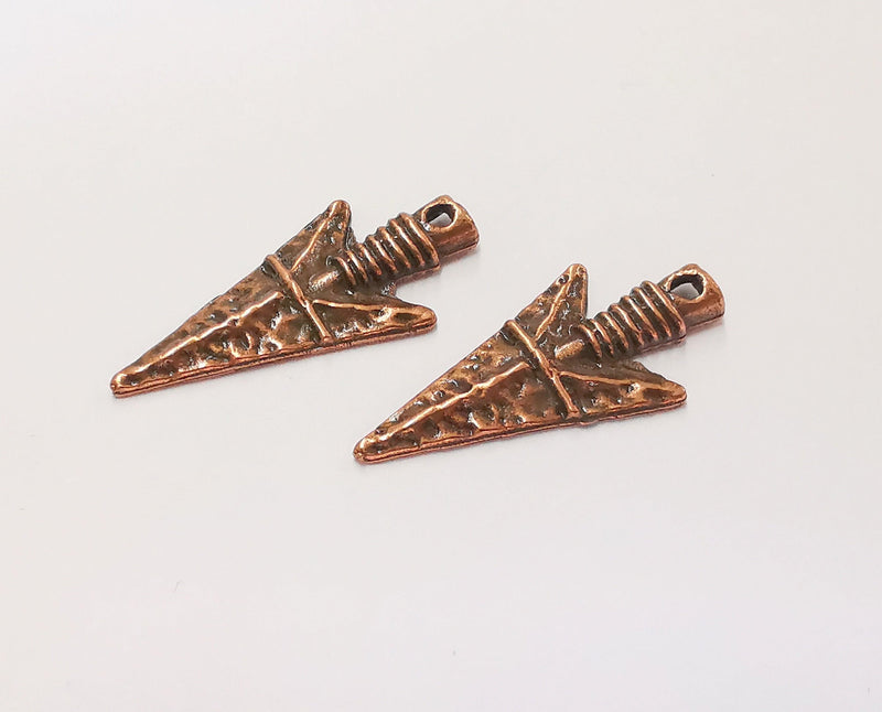 4 Arrowhead Charms Antique Copper Plated Charms (34x16mm)  G23243