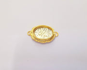Gold Pendant Blank Connector Mosaic Base inlay Blank Necklace Blank Resin Blank Mountings Gold Plated Brass ( 18x12mm blank ) G23249