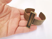 Bracelet Blank Resin Bezel Cuff Dry Flower inlay Blank Cuff Bezel Glass Cabochon Base Adjustable Antique Bronze (49x10mm blank ) G23253