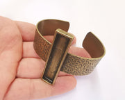 Bracelet Blank Resin Bezel Cuff Dry Flower inlay Blank Cuff Bezel Glass Cabochon Base Adjustable Antique Bronze (49x10mm blank ) G23253