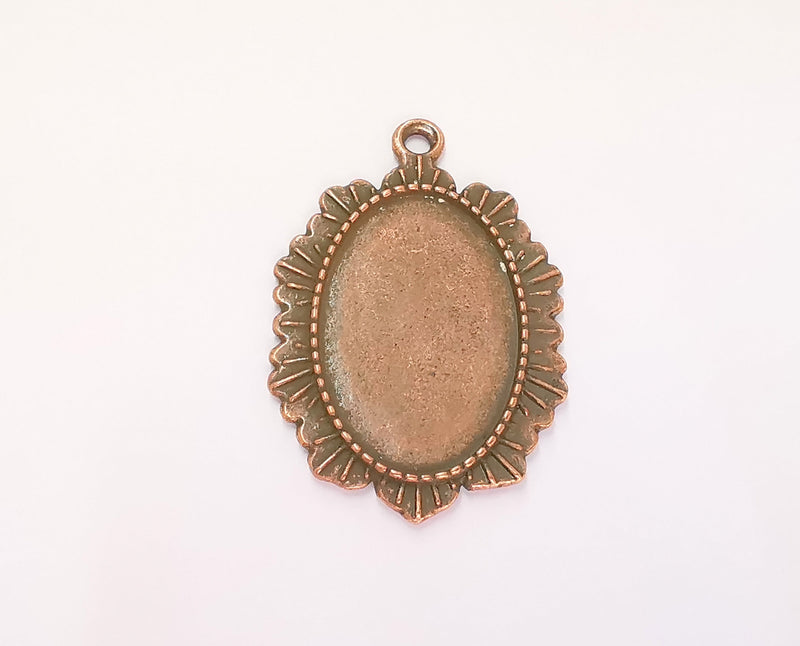 2 Frame Pendant Blank Antique Copper Plated Pendant (43x29mm) (29x19mm Blank Size)  G23256