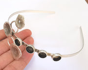 Flower Crown Headband Base Blanks Circlet Settings Antique Silver Plated Brass Adjustable (3x 10mm Bezel Size)  G22859