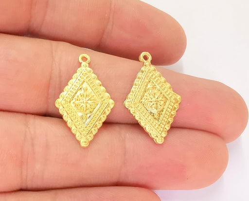 5 Gold Charms Gold Plated Charms (24x15mm)  G23274