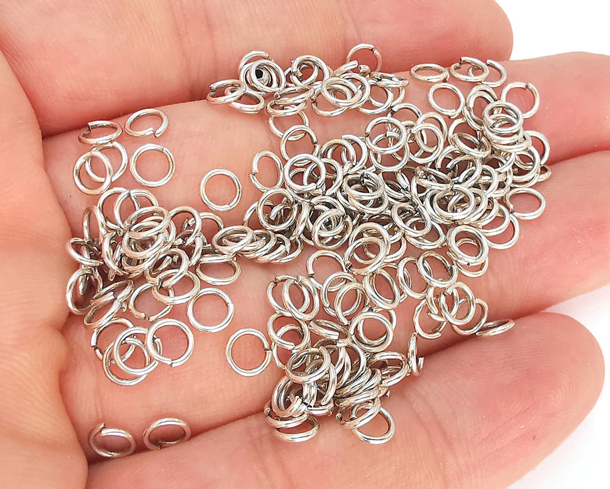 50 Silver Jumpring Antique Silver Plated Brass Strong jumpring ,Findings (5 mm)(wire thickness 0.8mm 22 gauge) G22868