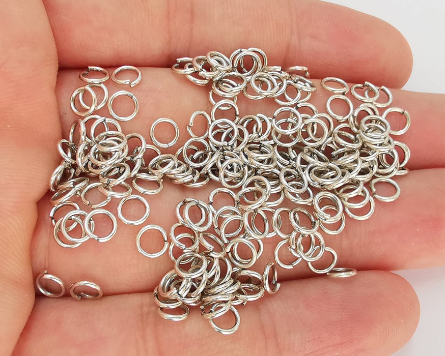 50 Silver Jumpring Antique Silver Plated Brass Strong jumpring ,Findings (5 mm)(wire thickness 0.8mm 22 gauge) G22868