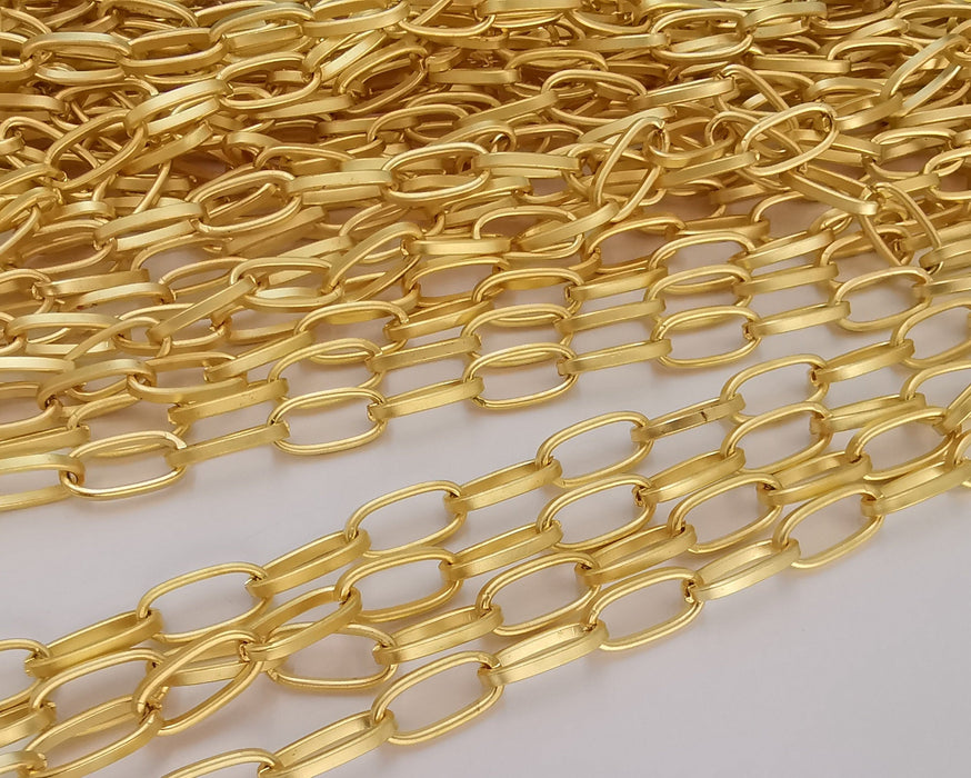 Gold Plated Oval Cable Large Chain 1 Meter - 3.3 Feet  (14.5x7 mm)  G22875