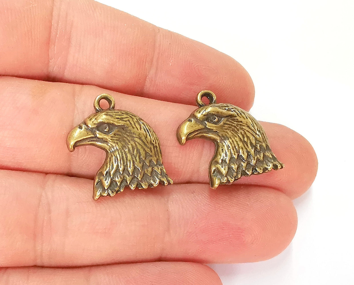 2 Eagle Charms Antique Bronze Plated Charms (22x20mm) G23279