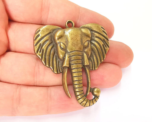 Elephant Pendant Antique Bronze Plated Pendant (54x47mm)  G23281