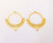 2 Filigree Charms 24k Shiny Gold Plated Charms (41x38mm)  G22894