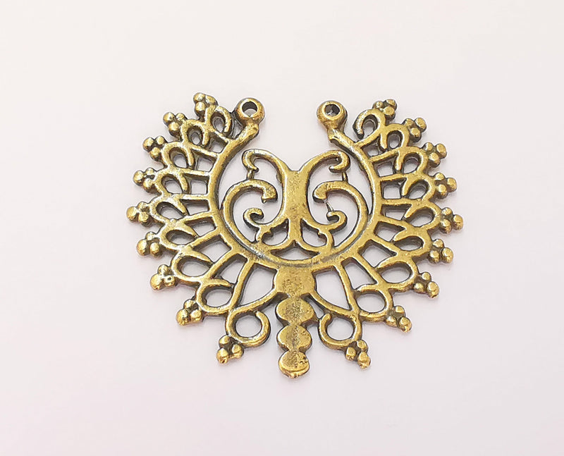 2 Bronze Charms Antique Bronze Plated Charms (41x37mm)  G22906