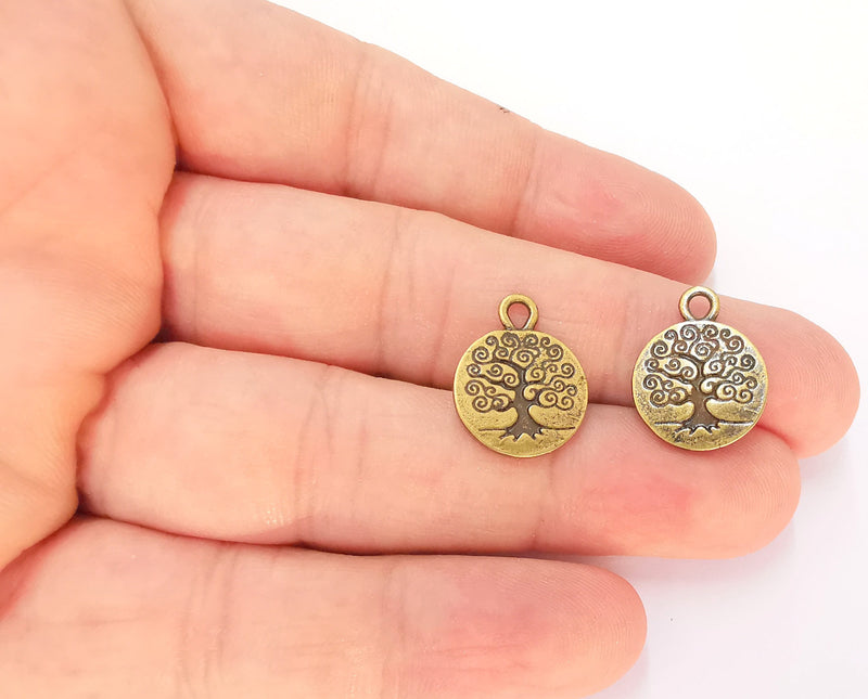 10 Tree Charms Antique Bronze Plated Charms (19x15mm)  G22910