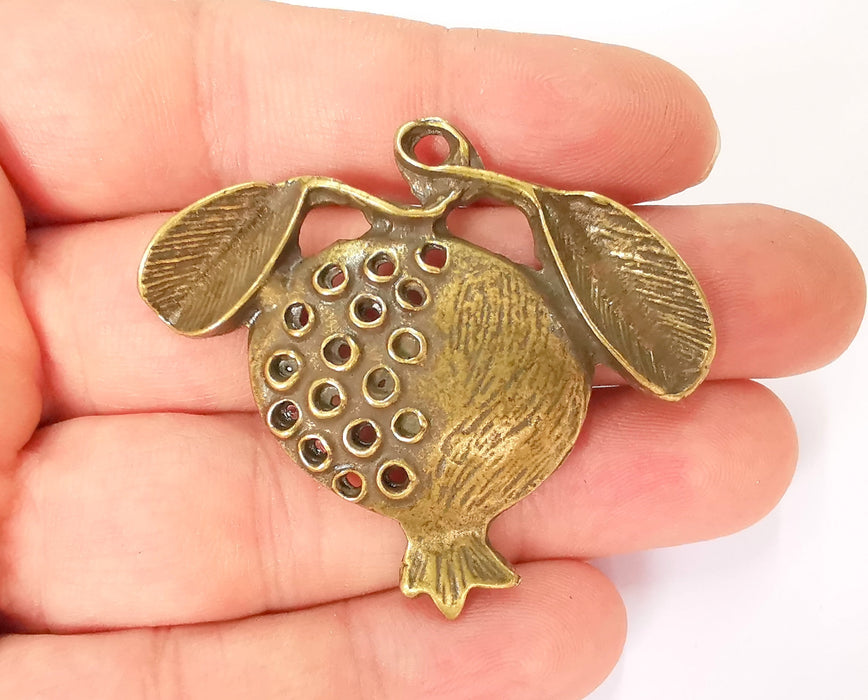 Pomegranate Pendant Antique Bronze Plated Pendant (46x54mm)  G23286