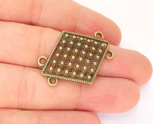 4 Bronze Connector Charms Antique Bronze Plated Charms (35x27mm)  G23291