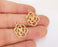 4 Flower Charms 24K Shiny Gold Plated Charms (22x17mm)  G23302