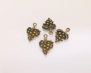 10 Bunch of Grapes Charms Double Sided Fruit Charms Antique Bronze Plated Charms (20x13mm) G23303