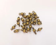 20 Ball charms connector Antique bronze plated charms (11x5mm) G23315