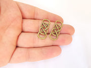4 Bronze Connector Charms Antique Bronze Plated Charms (32x12mm)  G23317