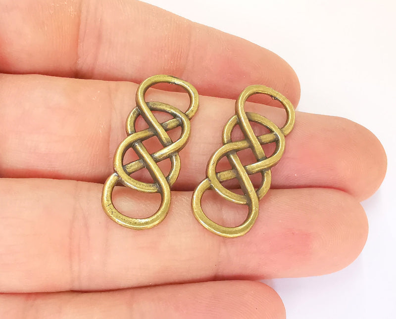 4 Bronze Connector Charms Antique Bronze Plated Charms (32x12mm)  G23317