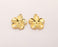 2 Flower Charms 24K Shiny Gold Plated Charms  (22x19mm)  G22914