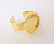 Bracelet Blank Resin Cuff Dry Flower inlay Blank Cuff Bezel Glass Cabochon Base Textured Adjustable Shiny Gold Plated (40mm ) G23338