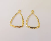 2 Hammered Charms 24K Shiny Gold Plated Charms (37x24mm)  G23336