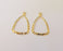 2 Hammered Charms 24K Shiny Gold Plated Charms (37x24mm)  G23336