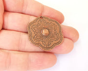 2 Copper Charms Antique Copper Plated Charms (36x35mm)  G23341