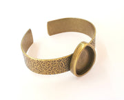 Bracelet Blank Resin Cuff Dry Flower inlay Blank Cuff Bezel Glass Cabochon Base Textured Adjustable Antique Bronze (25x18mm ) G23339