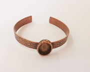 Bracelet blank Resin cuff Dry flower inlay blank Cuff bezel Glass cabochon base Hammered adjustable Antique copper (18x13mm ) G23346